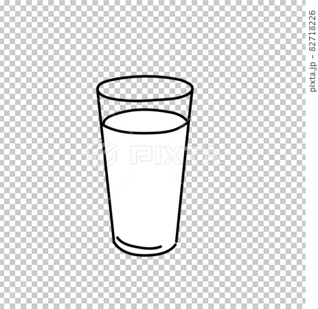 食品　加工品　イラスト　白黒　モノクロ　コップ 82718226