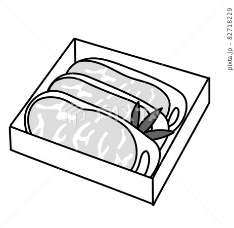 食品 加工品 イラスト 白黒 モノクロ 高級肉のイラスト素材 7129