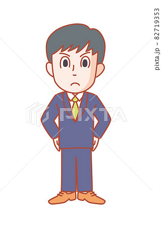 怒っている若いスーツの男性 82719353