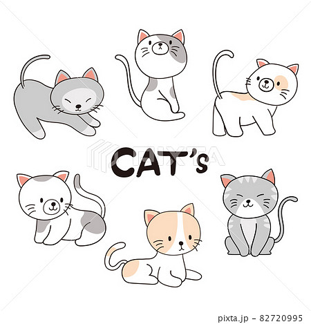 手描きの 手描き 猫 82720995