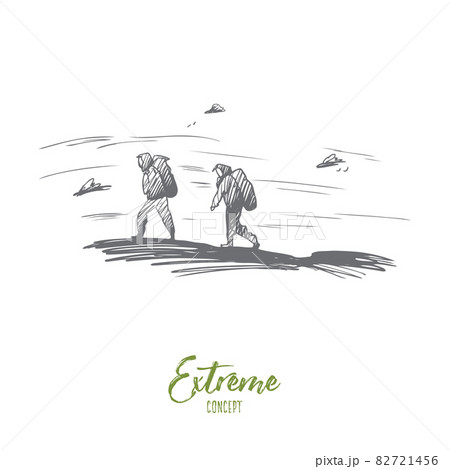 Mountain, climbing, extreme, sport concept. Hand drawn isolated vector. 82721456