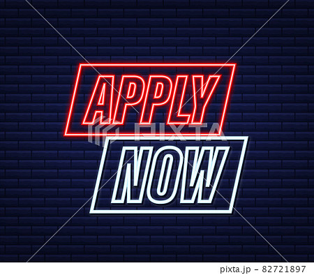 Apply now. Web banner. Arrow, cursor neon icon. Arrow vector icon. Hand click. Vector stock illustration. Apply now. Web banner. Arrow, cursor neon icon. Arrow vector icon. Hand click. Vector stock illustration. 82721897