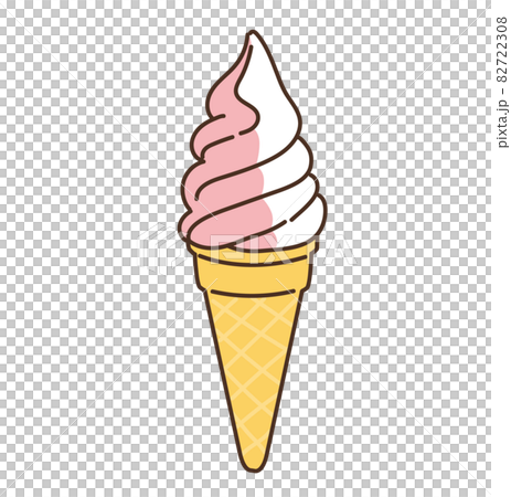 軟冰淇淋插圖草莓混合 軟冰淇淋插圖草莓混合 82722308