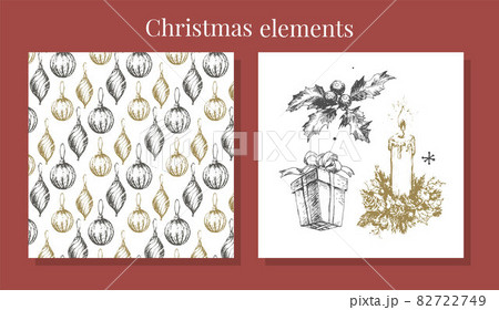 Hand-drawn sketch Christmas pattern NEw year gift 82722749
