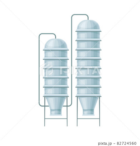 Silo storehouse, agricultural building for grain storage flat vector illustration 82724560