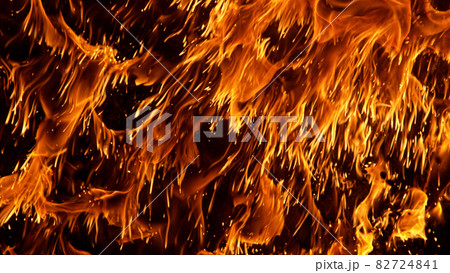 Fire Flames Isolated on Black Background Fire Flames Isolated on Black Background 82724841