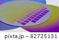 Several silicon wafers with printed circuit and different color.White background 82725131