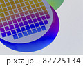 Several silicon wafers with printed circuit and different color.White background 82725134