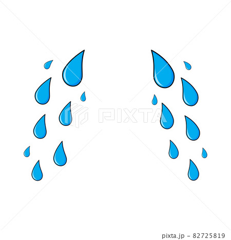Tear, cry cartoon icon template. Blue sad expression symbol. Simple weeping falling stream set. Tear, cry cartoon icon template. Blue sad expression symbol. Simple weeping falling stream set. 82725819