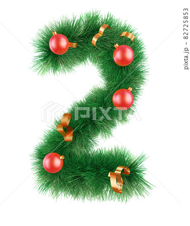 Christmas wreath of number two Christmas wreath of number two 82725853