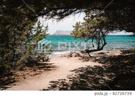 beautiful view of the sea on the east coast of Sardinia in Italy Europe beautiful view of the sea on the east coast of Sardinia in Italy Europe 82726739