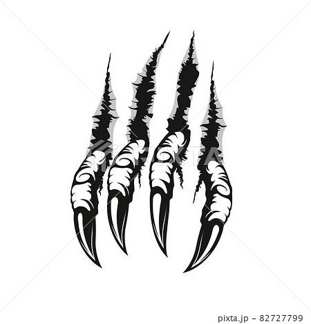 Dragon claw marks and scratches, vector paw of scary monster animal. Horror talons ripping, tearing or scratching through background with holes, torn traces and slashes, mythological beast 82727799