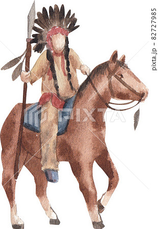American Indian and decor watercolor American Indian and decor watercolor 82727985