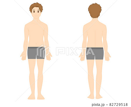 男性の全身イラスト 美容 ベクターイラストのイラスト素材