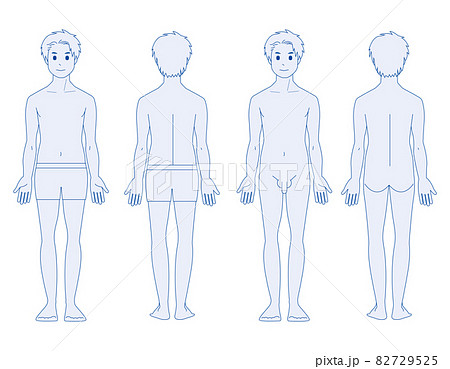 男性の全身イラスト 美容 ベクターイラストのイラスト素材