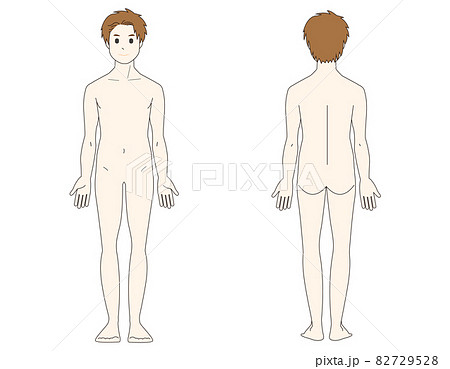男性の全身イラスト 美容 ベクターイラストのイラスト素材