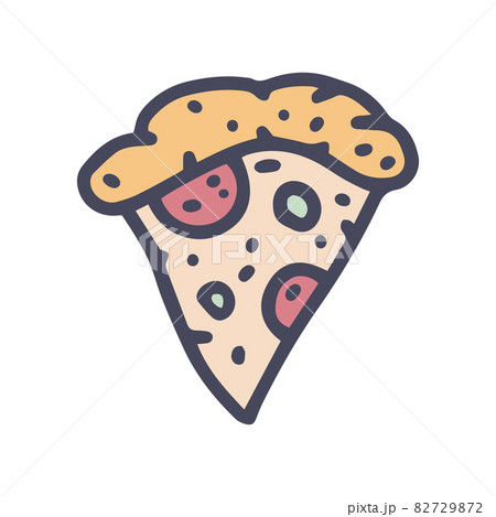 pizza slice color vector doodle simple icon pizza slice color vector doodle simple icon 82729872