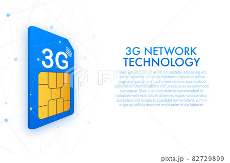 3G Sim Card. Isometric view. Mobile telecommunications technology symbol. Vector illustration. 3G Sim Card. Isometric view. Mobile telecommunications technology symbol. Vector illustration. 82729899