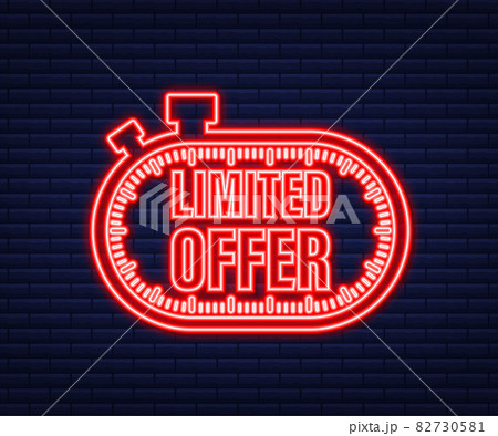 Limited offer, great design for any purposes. Neon icon. Best product. Vector stock illustration. 82730581