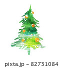クリスマスツリー 水彩 イラスト 82731084