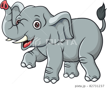 Cartoon elephant isolated on white background  82731237