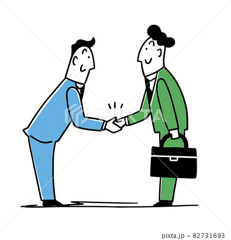 握手をするビジネスマンのイラスト素材