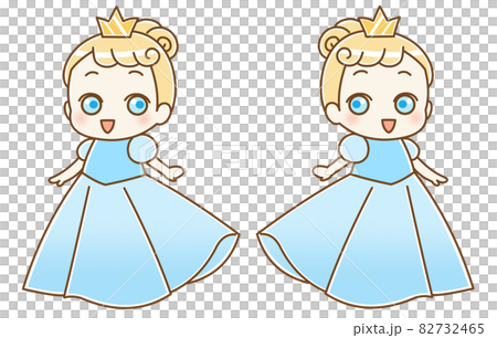 かわいいお姫様　右向き左向き　セット 82732465