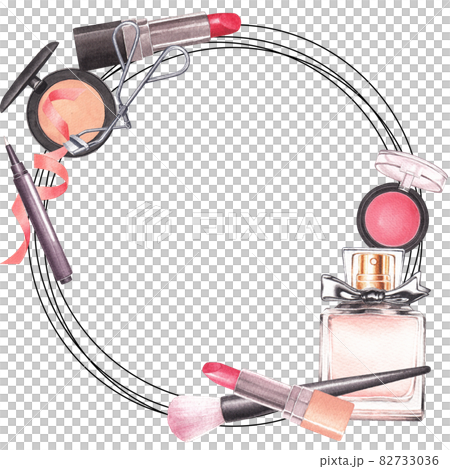 Make Up wreath watercolor 82733036