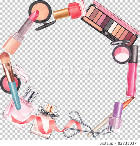 Make Up wreath watercolor 82733037