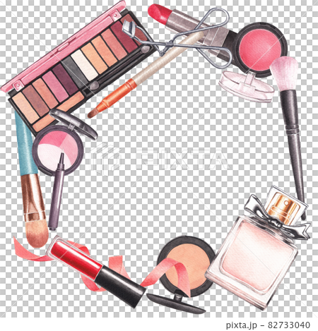 Make Up wreath watercolor 82733040