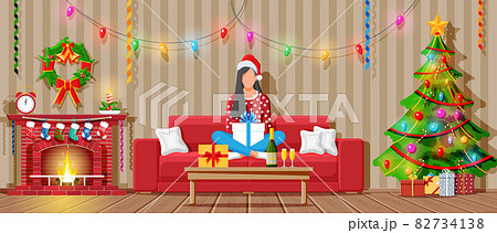 Cozy Interior of Christmas Living Room 82734138