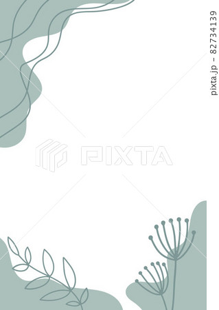 abstract background with hand drawn botanical elements and stains dots stripes waves. Doodle covers template design with trendy modern pastel dusty colors palette 82734139