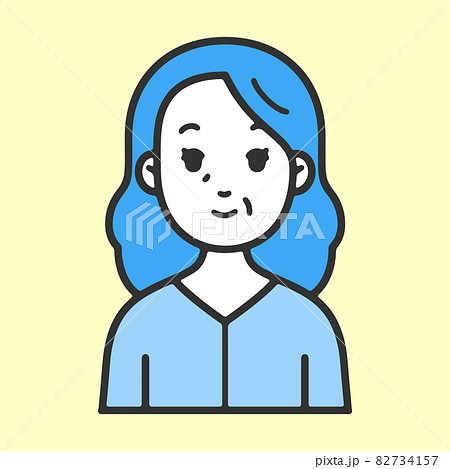 シンプルでフラットな線画のデザイン広告に使いやすいイラストのバリエーションのシニア・ミドル世代女性 シンプルでフラットな線画のデザイン広告に使いやすいイラストのバリエーションのシニア・ミドル世代女性 82734157