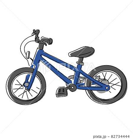 自転車、子供用自転車のベクターイラスト　青色　ブルー 82734444