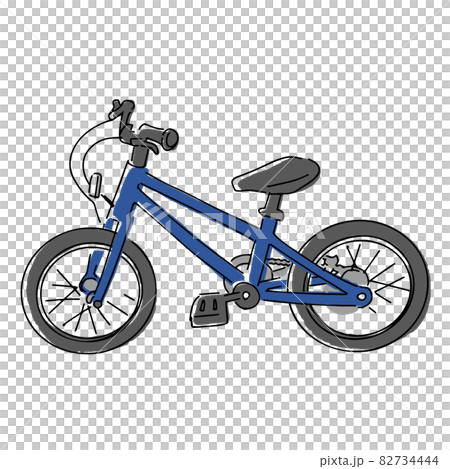 自転車、子供用自転車のベクターイラスト　青色　ブルー 82734444