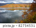 紅葉の桧原湖 82734531