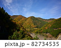 紅葉の天狗岩大橋 湯西川温泉 82734535