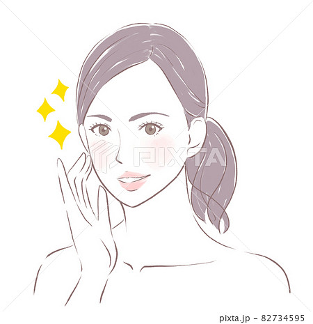 肌が美しく輝く女性 82734595