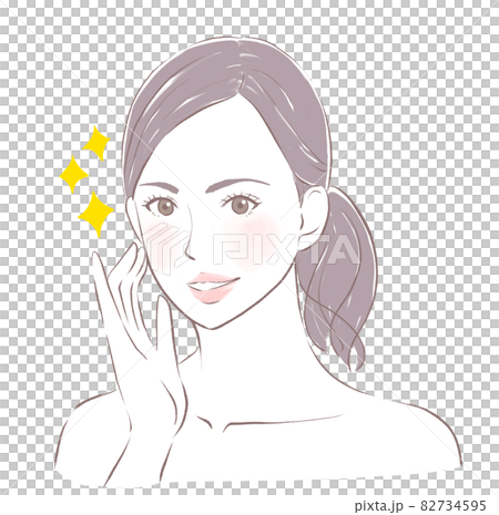 肌が美しく輝く女性 82734595