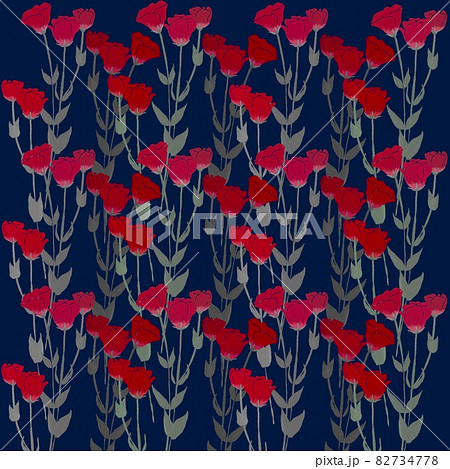 トルコキキョウの花柄のイラスト素材