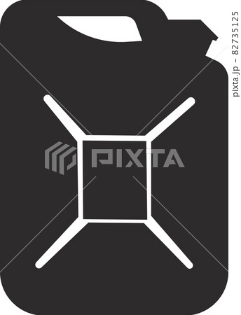 A black canister of gasoline. Vector flat image. A black canister of gasoline. Vector flat image. 82735125