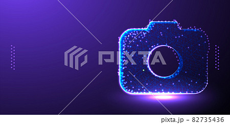 camera, lens polygonal low poly wireframe background vector illustration 82735436