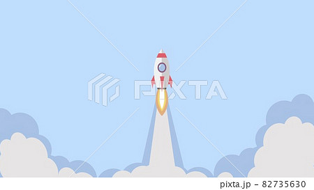 Rocket launch 3D illustration concept. Business and  Motivation concept 82735630