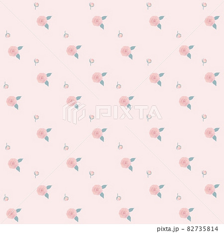 ピンク背景のバラの花柄のイラスト素材