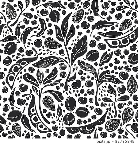Soy, sesame, nuts seamless pattern. Vegan bio food 82735849