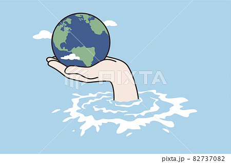 Climate change, disaster, saving concept. 82737082