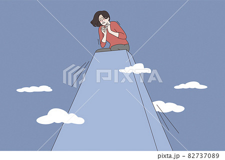 Acrophobia and fear of heights concept Acrophobia and fear of heights concept 82737089