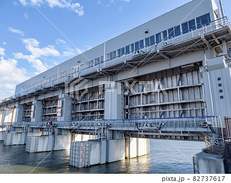 今井水門・新中川・東京都江戸川区 今井水門・新中川・東京都江戸川区 82737617