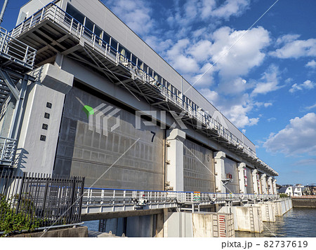 今井水門・新中川・東京都江戸川区 82737619