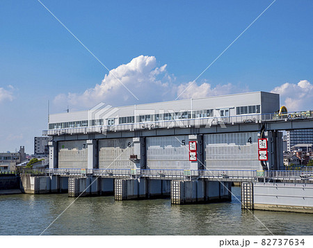 今井水門・新中川・東京都江戸川区 82737634